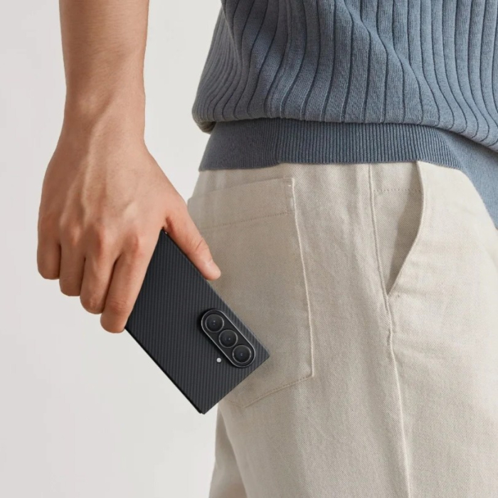 [Outlet] Husa MagEZ 6 Pitaka 600D, Aramida Samsung Z Fold 7, Negru/Gri, Ultra Slim [12]