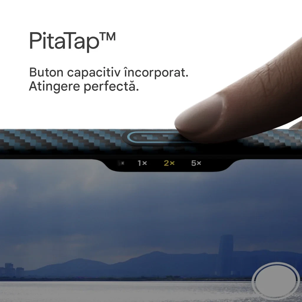 [Outlet] Husa MagEZ 7 Pitaka iPhone 17 Pro, Aramida 1500D, Negru/Albastru, PitaTap™, MagSafe, Ultra Slim [6]