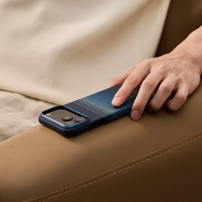 [Outlet] Husa MagEZ 7 Pitaka iPhone 17 Pro, Aramida 600D, Moonrise, PitaTap™, MagSafe, Ultra Slim [11]