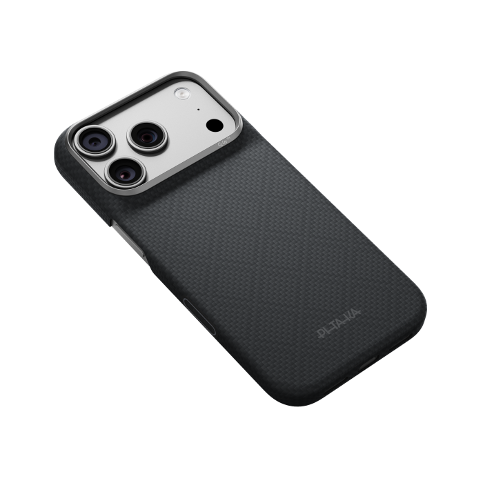 Husa Pitaka iPhone 18 Pro, Edge Case, Argyle, PitaTap™, MagSafe, Ultra Slim, Lava black [6]