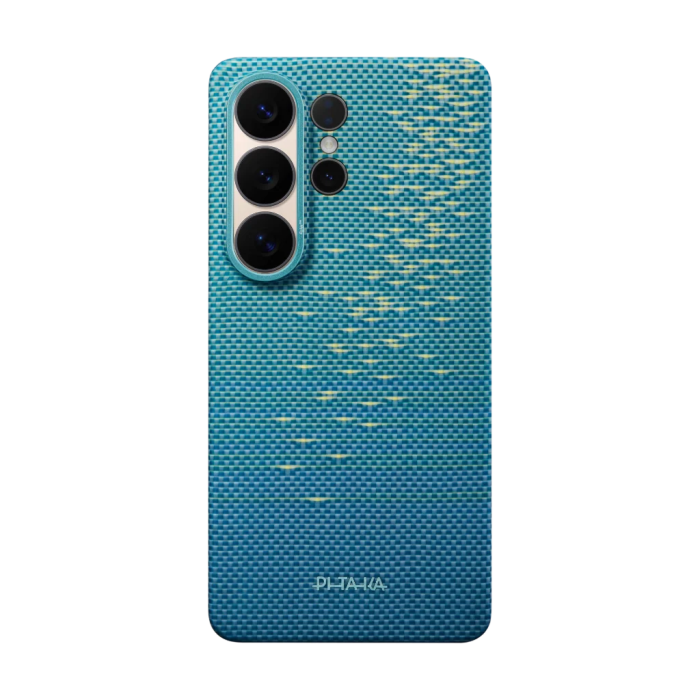 Husa Pitaka Samsung S26 Ultra, Edge case, Glints of Gold, Lucid Blue,  MagSafe, Ultra Slim [2]