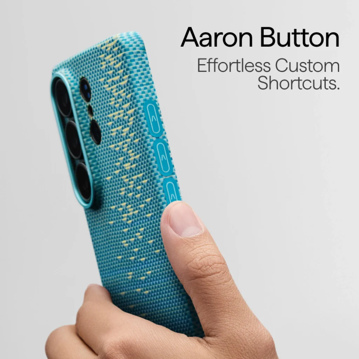 Husa Pitaka Samsung S26 Ultra, Edge case, Glints of Gold, Lucid Blue,  MagSafe, Ultra Slim [8]