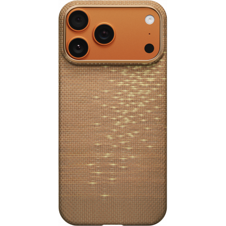 Husa MagEZ 7 Pitaka iPhone 17 Pro, Aramida 600D, Glints of Gold, Golden Glint, PitaTap™, MagSafe, Ultra Slim [1]