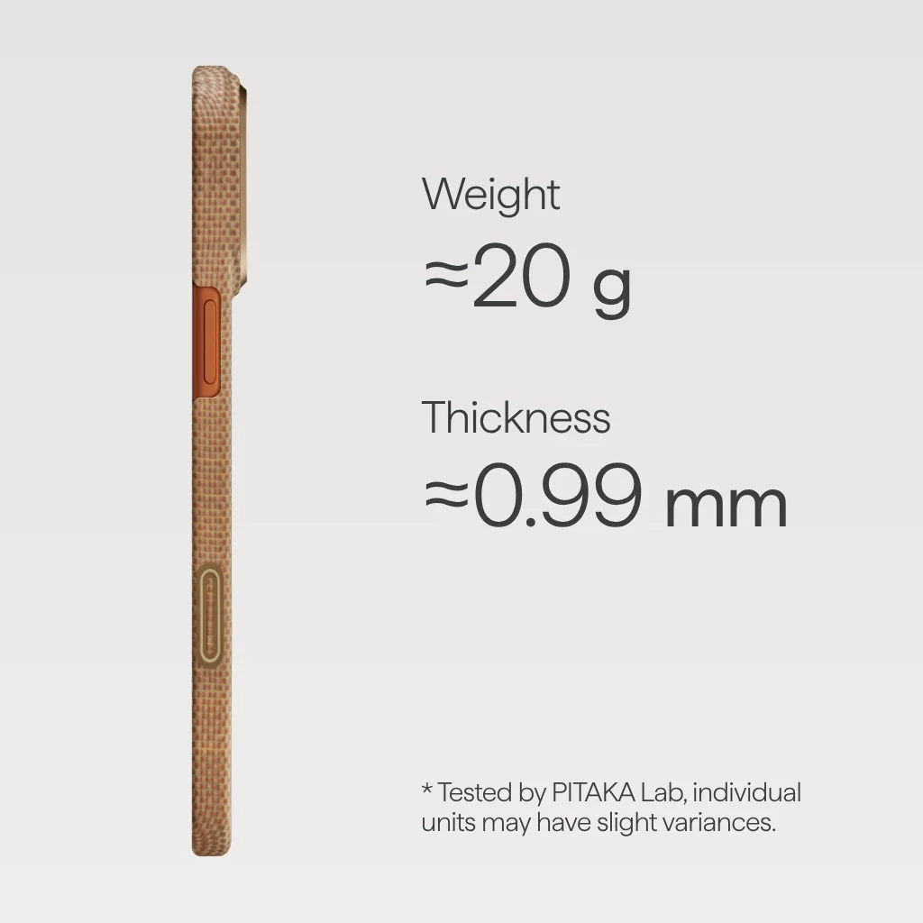 Husa MagEZ 7 Pitaka iPhone 17 Pro, Aramida 600D, Glints of Gold, Golden Glint, PitaTap™, MagSafe, Ultra Slim [5]