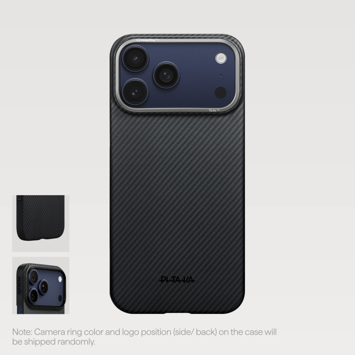 Husa MagEZ 7 Pitaka iPhone 17 Pro Max, Aramida 600D, Negru/Gri, PitaTap™, MagSafe, Ultra Slim [4]
