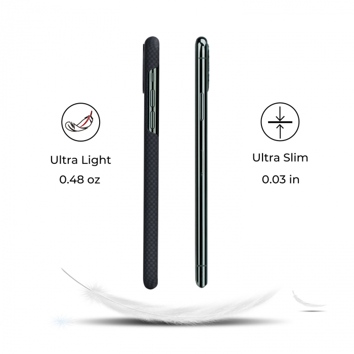 Husa MagEZ Pitaka, Aramida iPhone 11 Pro Max Plain Negru/Gri [5]