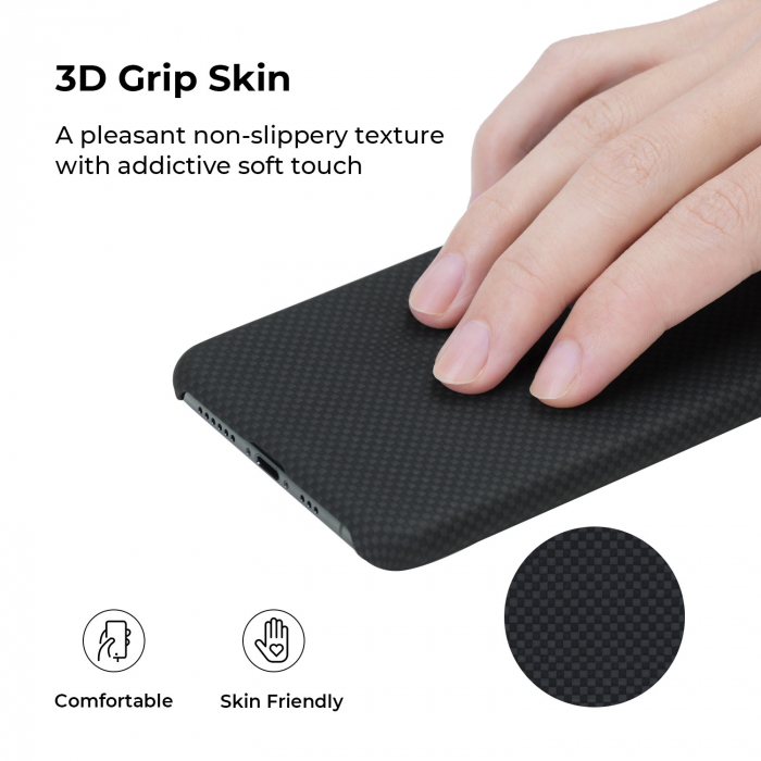 Husa MagEZ Pitaka, Aramida iPhone 11 Pro Max Plain Negru/Gri [6]