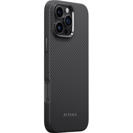 Husa MagEZ Pro 4 Pitaka 600D, Aramida iPhone 16 Pro Max, Military-Grade, Negru/Gri [2]