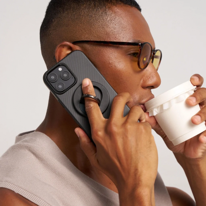 Husa Pitaka iPhone 16 Pro Max Summa Case, Aramida, Military-Grade, Negru/Gri [10]