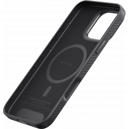 Husa MagEZ Pro 4 Pitaka 600D, Aramida iPhone 16 Pro, Military-Grade, Negru/Gri [5]