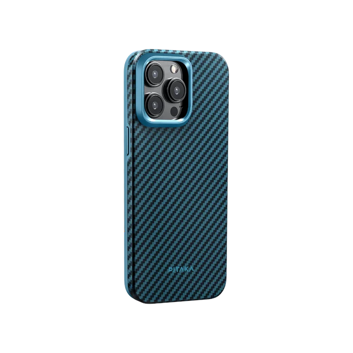 Husa MagEZ Pro 4 Pitaka, Aramida iPhone 15 Pro Max 1500D Negru/Albastru [3]