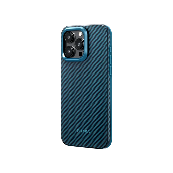 Husa MagEZ Pro 4 Pitaka, Aramida iPhone 15 Pro Max 1500D Negru/Albastru [2]