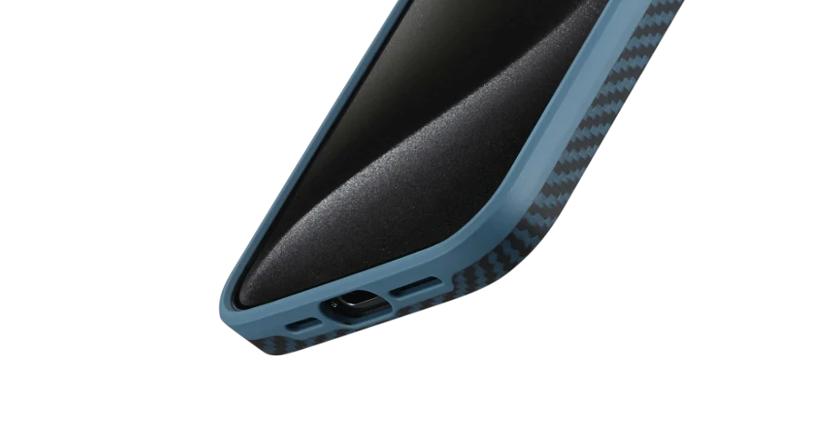 Husa MagEZ Pro 4 Pitaka, Aramida iPhone 15 Pro Max 1500D Negru/Albastru [7]