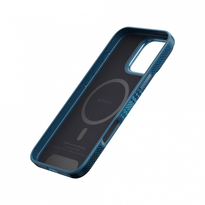 [Outlet] Husa MagEZ Pro 4 Pitaka Moonrise 600D, Aramida iPhone 16 Pro, Military-Grade, Albastru [9]