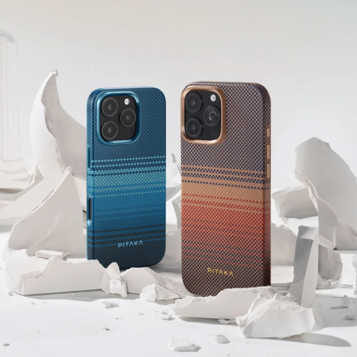 Husa MagEZ Pro 4 Pitaka Sunset 600D, Aramida iPhone 16 Pro, Military-Grade [8]