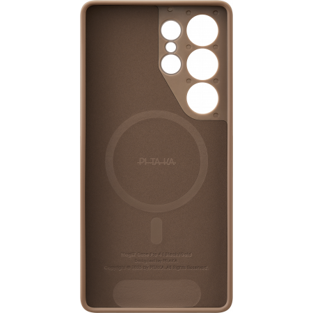 Husa PITAKA MagEZ Case Pro PinButton din Fibra de Aramida pentru Galaxy S25 Ultra, Maro, Compatibila MagSafe [4]