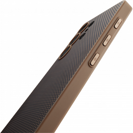 Husa PITAKA MagEZ Case Pro PinButton din Fibra de Aramida pentru Galaxy S25 Ultra, Maro, Compatibila MagSafe [2]