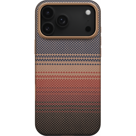 Husa MagEZ UltraGuard Pitaka iPhone 17 Pro, Aramida 600D, Sunset, MagSafe, Protectie antisoc [1]
