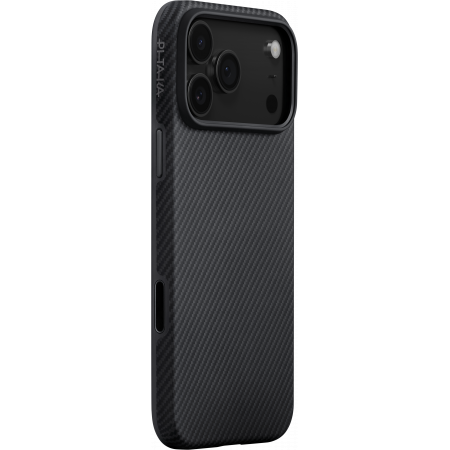 Husa MagEZ UltraGuard Pitaka iPhone 17 Pro Max, Aramida 600D, Negru/Gri, MagSafe, Protectie antisoc [2]