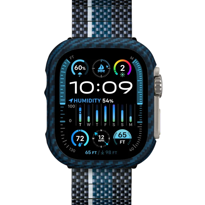 Husa Pitaka Air Case Aramida, Apple Watch Ultra/Ultra 2, Negru/Albastru 49 mm [3]