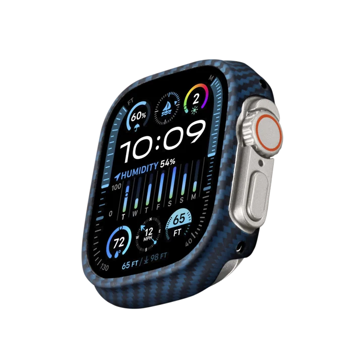 Husa Pitaka Air Case Aramida, Apple Watch Ultra/Ultra 2, Negru/Albastru 49 mm [2]