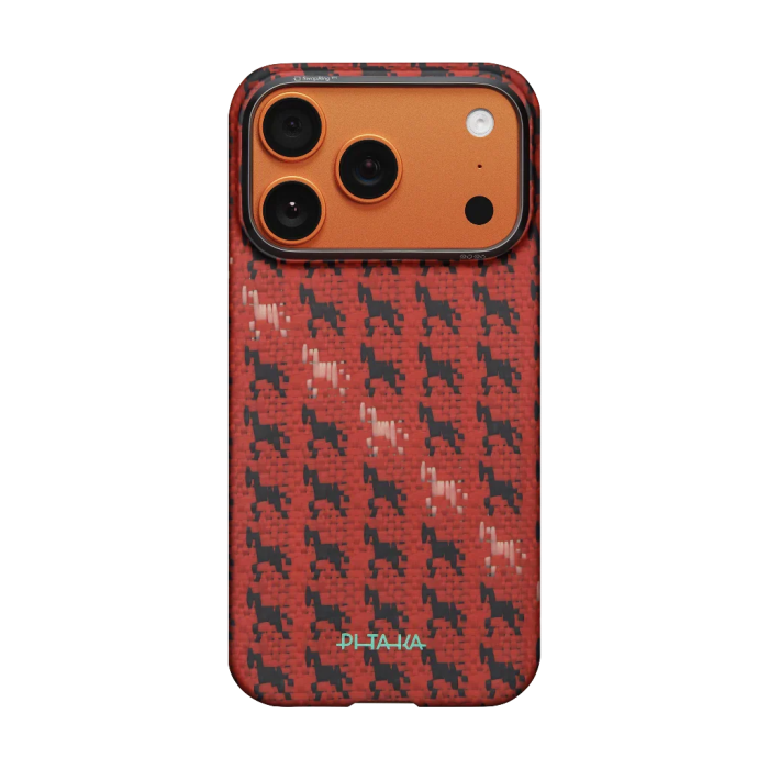 Husa Pitaka iPhone 17 Pro Max, Edge Case, Maroon, PitaTap™, MagSafe, Ultra Slim [13]