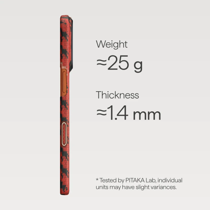 Husa Pitaka iPhone 17 Pro, Edge Case, Maroon, PitaTap™, MagSafe, Ultra Slim [10]