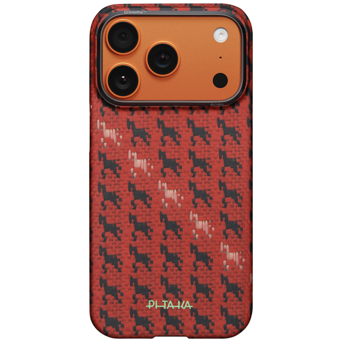 Husa Pitaka iPhone 17 Pro, Edge Case, Maroon, PitaTap™, MagSafe, Ultra Slim [2]
