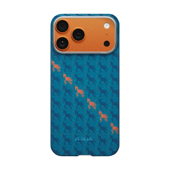 Husa Pitaka iPhone 17 Pro, Edge Case, Indigo, PitaTap™, MagSafe, Ultra Slim [10]