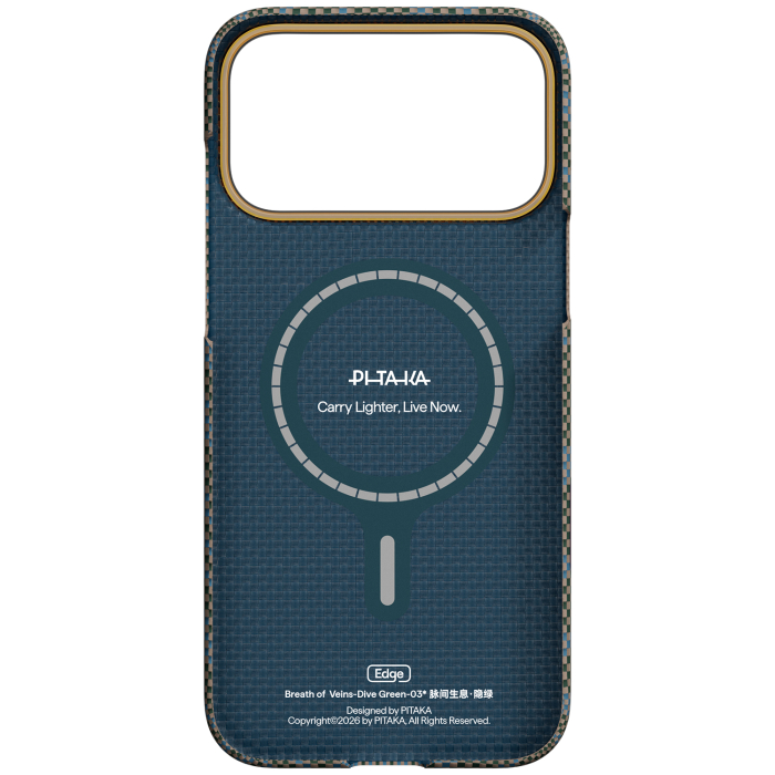 Husa Pitaka iPhone 17 Pro, Edge Case, Dive Green, PitaTap™, MagSafe, Ultra Slim [3]