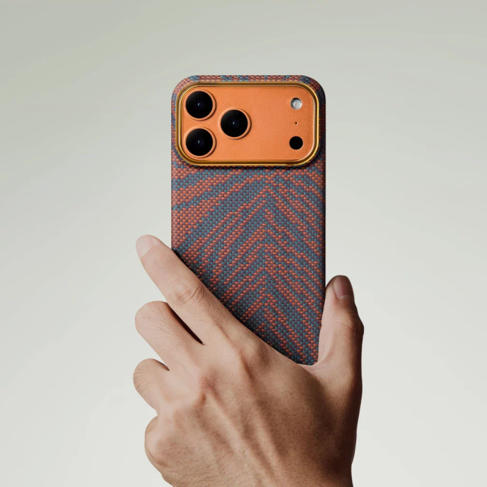 Husa Pitaka iPhone 17 Pro, Edge Case, Burning Orange, PitaTap™, MagSafe, Ultra Slim [12]
