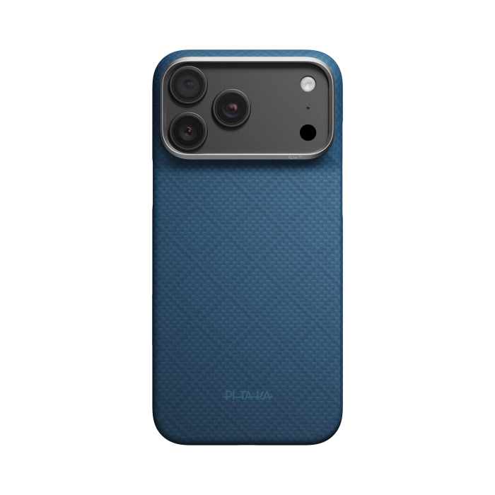 Husa Pitaka iPhone 18 Pro/ 17 Pro, Edge Case, Argyle, PitaTap™, MagSafe, Ultra Slim, Abyss Blue [3]