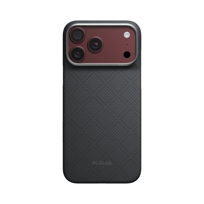 Husa Pitaka iPhone 18 Pro/ 17 Pro, Edge Case, Argyle, PitaTap™, MagSafe, Ultra Slim, Lava black [2]