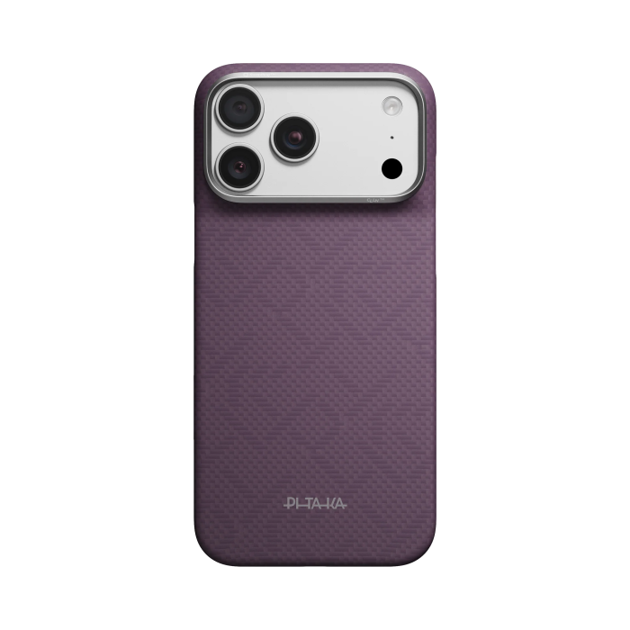 Husa Pitaka iPhone 18 Pro/ 17 Pro, Edge Case, PTK Weaving, PitaTap™, MagSafe, Ultra Slim, Charoite Purple [4]
