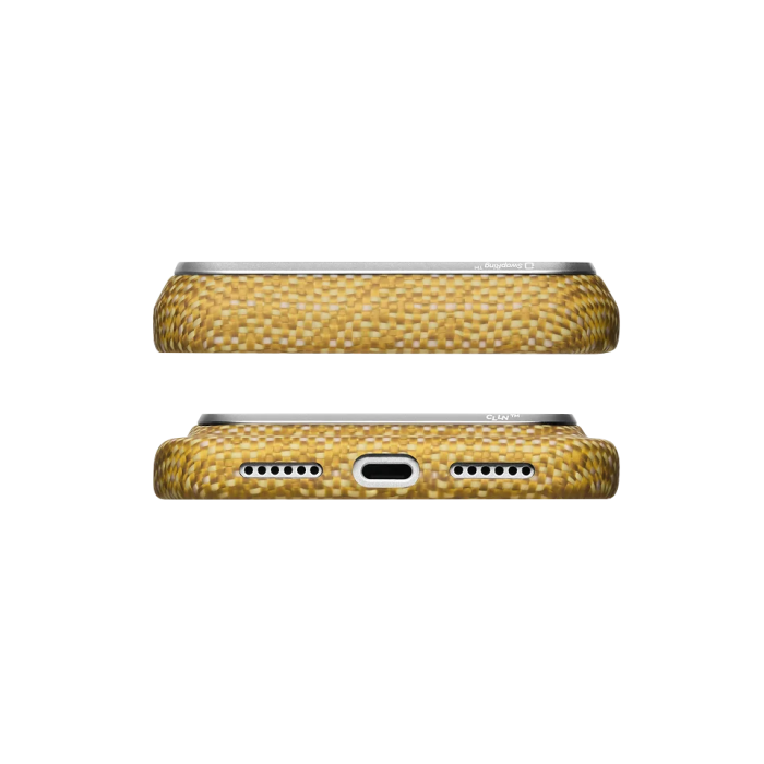 Husa Pitaka iPhone 18 Pro Max/ 17 Pro Max, Edge Case, Wind Over Wheat, PitaTap™, MagSafe, Ultra Slim, 01* Golden Drift [6]