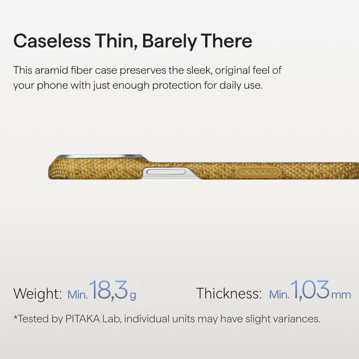 Husa Pitaka iPhone 18 Pro/ 17 Pro, Edge Case, Wind Over Wheat, PitaTap™, MagSafe, Ultra Slim, 01* Golden Drift [10]