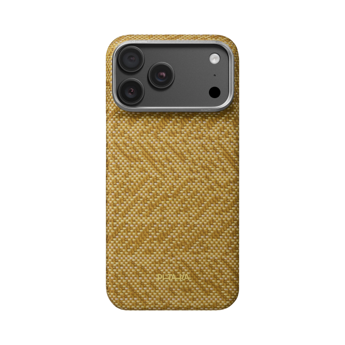Husa Pitaka iPhone 18 Pro Max/ 17 Pro Max, Edge Case, Wind Over Wheat, PitaTap™, MagSafe, Ultra Slim, 01* Golden Drift [3]