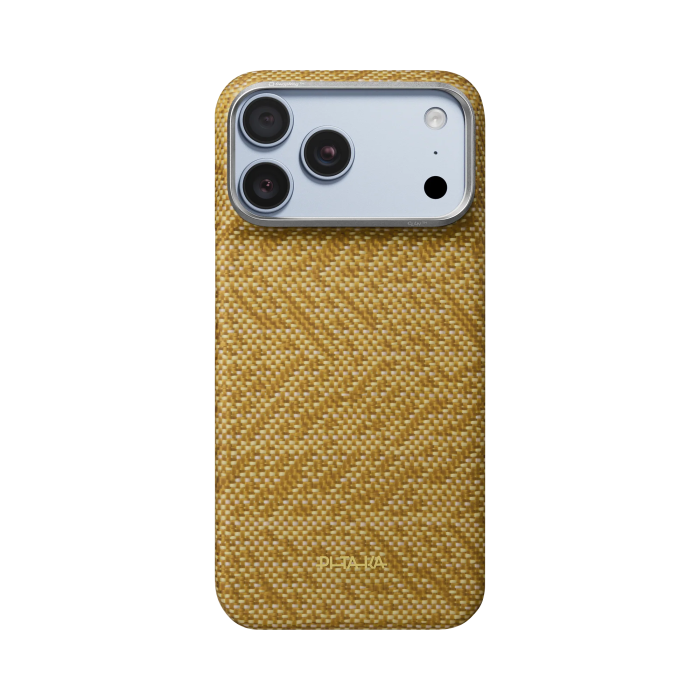 Husa Pitaka iPhone 18 Pro/ 17 Pro, Edge Case, Wind Over Wheat, PitaTap™, MagSafe, Ultra Slim, 01* Golden Drift [5]