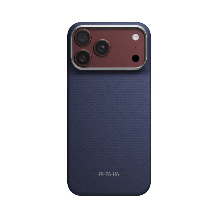 Husa Pitaka iPhone 18 Pro/ 17 Pro, Edge Case, PTK Weaving, PitaTap™, MagSafe, Ultra Slim, Sapphire Blue [2]