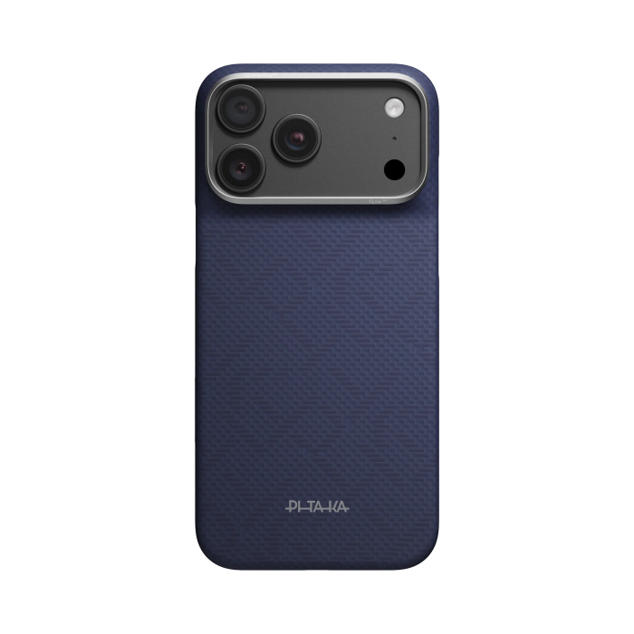 Husa Pitaka iPhone 18 Pro/ 17 Pro, Edge Case, PTK Weaving, PitaTap™, MagSafe, Ultra Slim, Sapphire Blue [3]