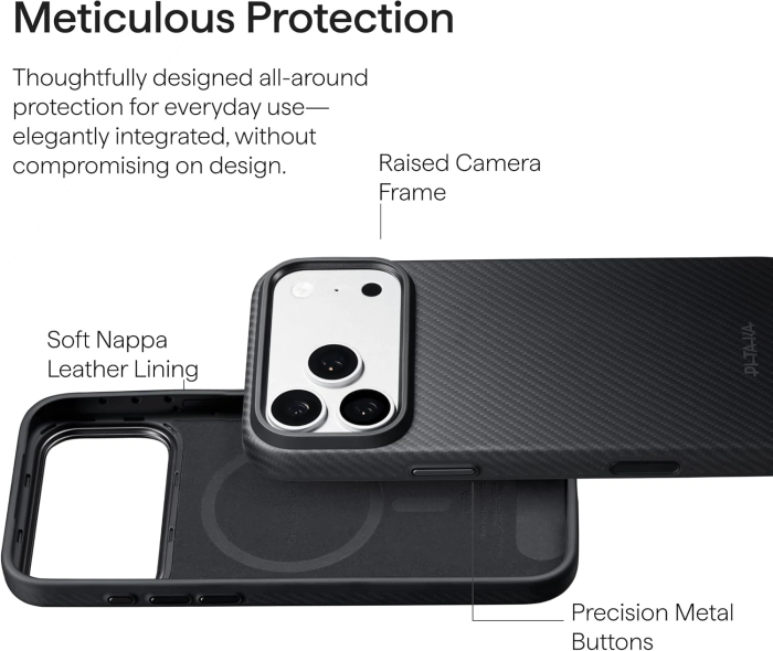 Husa Pitaka iPhone 18 Pro/ 17 Pro, Summa, UltraGuard, MagSafe, Protectie antisoc, Summa, Negru/ Gri [15]