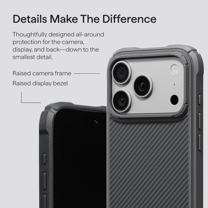 Husa Pitaka iPhone 18 Pro, Cairn, ProGuard, Classic, MagSafe, Protectie antisoc, Negru/Gri [10]
