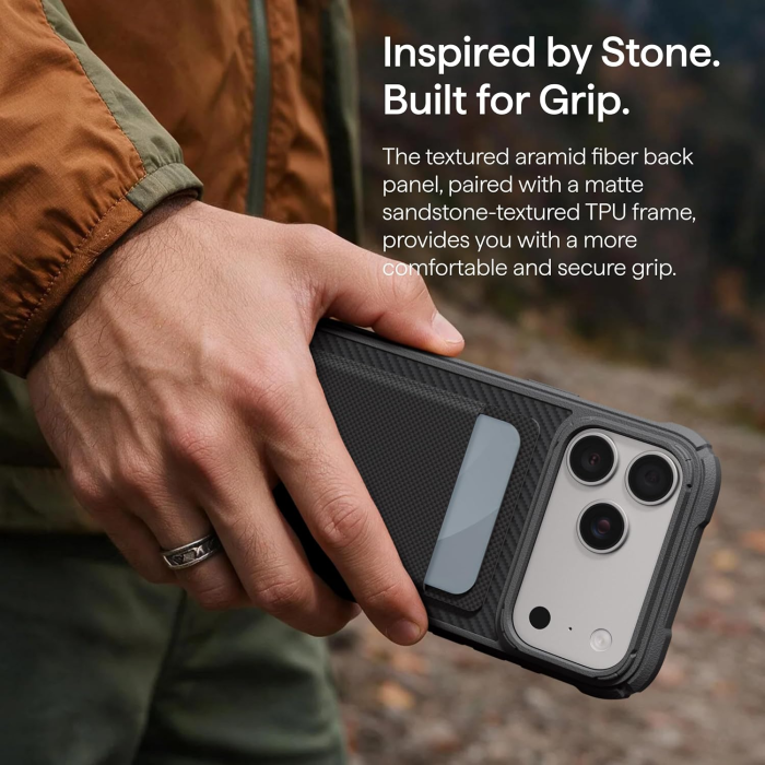 Husa Pitaka iPhone 18 Pro, Cairn, ProGuard, Classic, MagSafe, Protectie antisoc, Negru/Gri [12]
