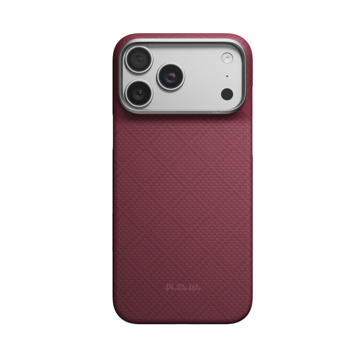 Husa Pitaka iPhone 18 Pro Max, Edge Case, Argyle, PitaTap™, MagSafe, Ultra Slim, Burgundy [2]