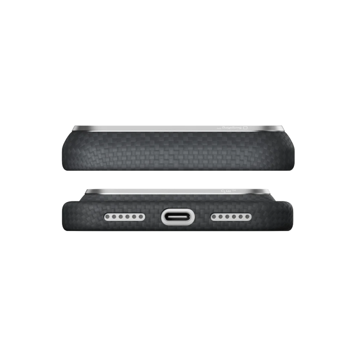 Husa Pitaka iPhone 18 Pro, Edge Case, Argyle, PitaTap™, MagSafe, Ultra Slim, Lava black [4]