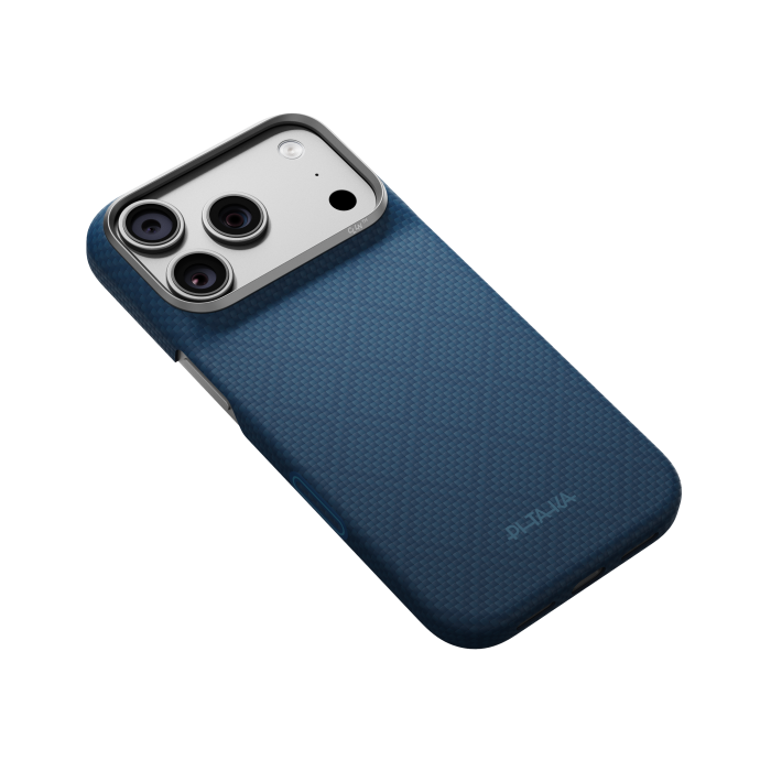Husa Pitaka iPhone 18 Pro, Edge Case, Argyle, PitaTap™, MagSafe, Ultra Slim, Abyss Blue [8]