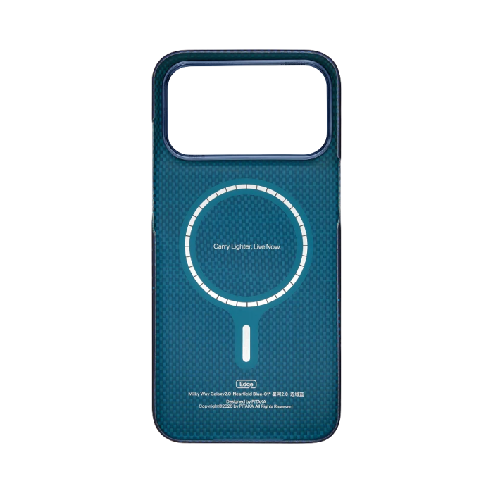 Husa Pitaka iPhone 18 Pro, Edge Case, Milky Way Galaxy 2.0, PitaTap™, MagSafe, Ultra Slim, 01* Nearfield Blue [3]