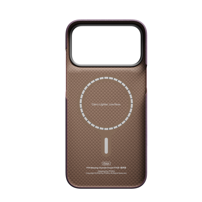 Husa Pitaka iPhone 18 Pro Max, Edge Case, PTK Weaving, PitaTap™, MagSafe, Ultra Slim, Charoite Purple [3]