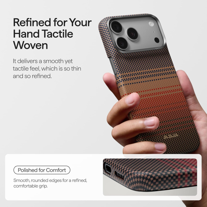 Husa Pitaka iPhone 18 Pro Max, Aramida, Edge Case, PitaTap™, MagSafe, Ultra Slim, Sunset [14]
