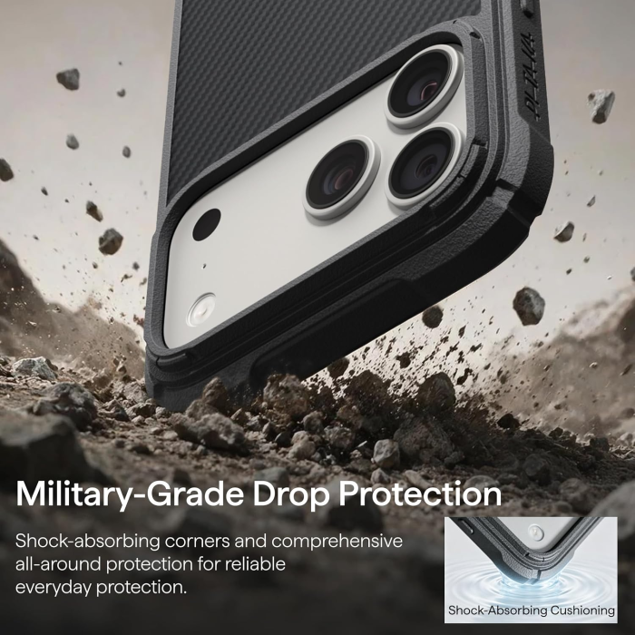 Husa Pitaka iPhone 18 Pro Max, Cairn, ProGuard, Classic, MagSafe, Protectie antisoc, Negru/Gri [13]